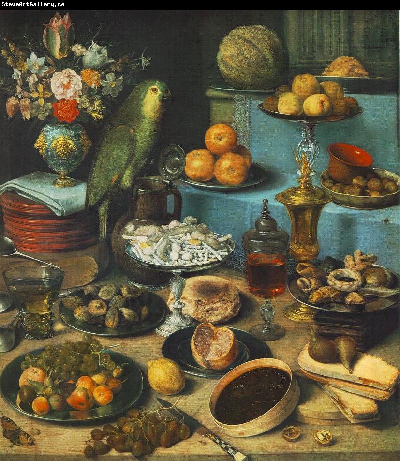 FLEGEL, Georg Still-life with Parrot fdg